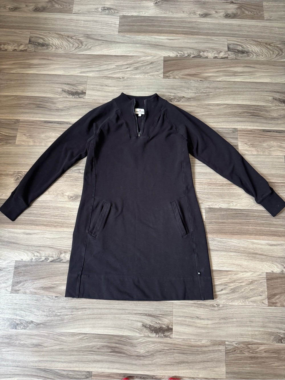 American Giant Women's Moto Dress in Black Made in USA Size Large